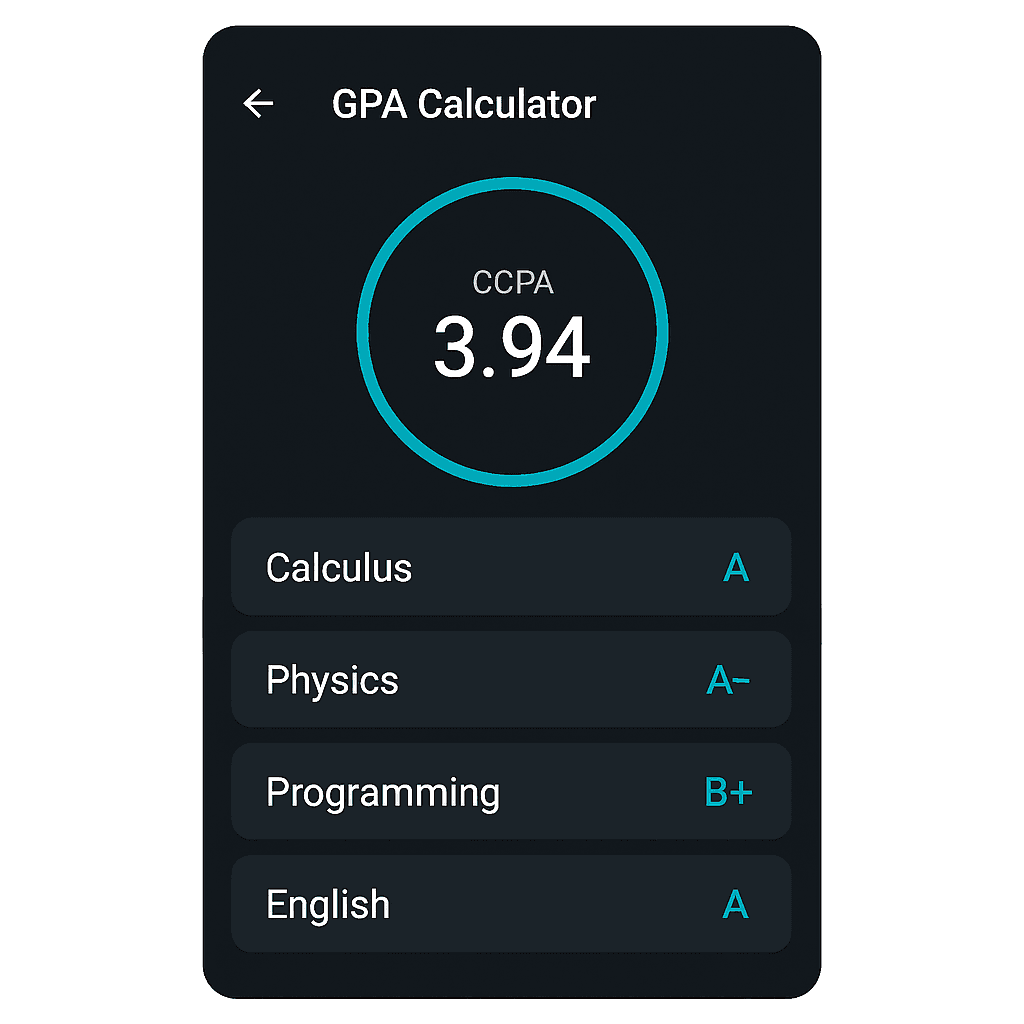UIU CGPA Calculator screenshot