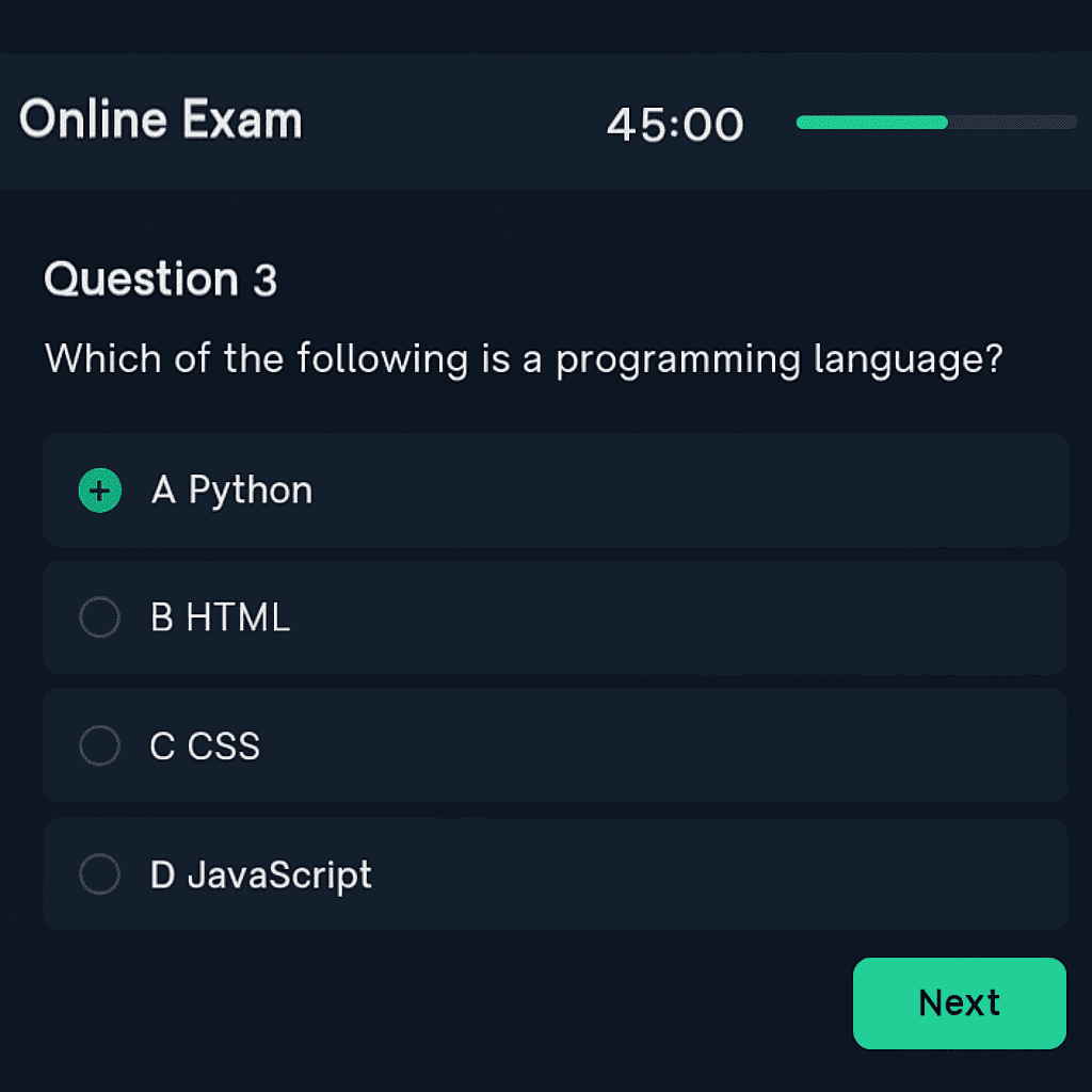 Online Exam Evaluator screenshot